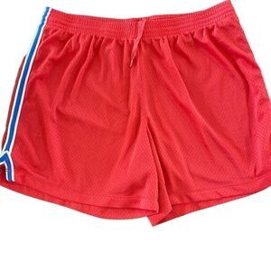 Champion large athletic shorts pink stripes on side